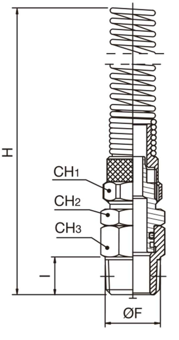 CONICAL MALE SWIVEL SPRING FITTING