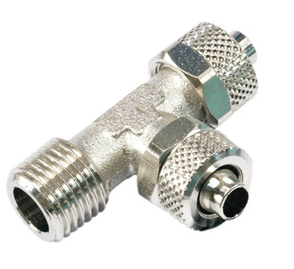 RACOR PRENSATUBO «T» + ROSCA LATERAL MACHO - aircompressormpc