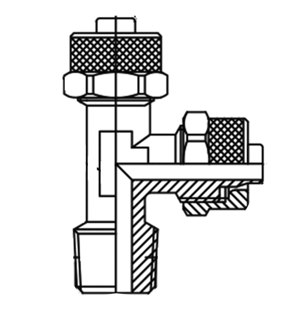 "T" pipe clamp fitting + male thread
