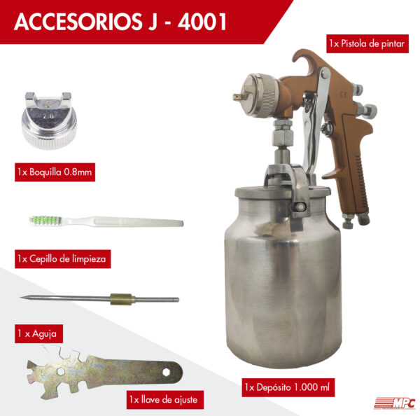 ACCESSORIES AND SPARE PARTS FOR GUN J 4001