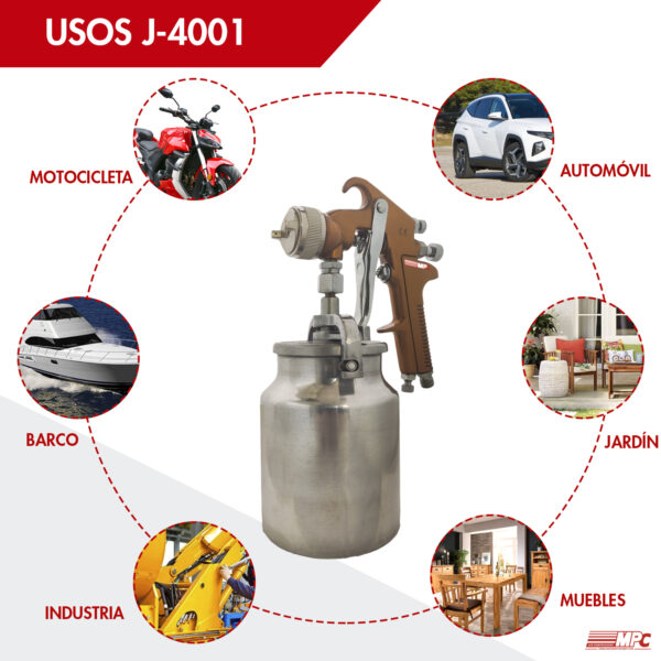 USES AND APPLICATIONS FOR PAINT SPRAY GUN J 4001